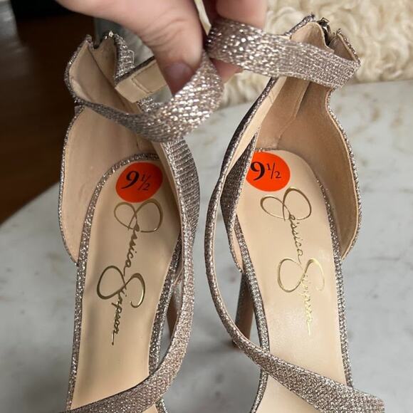 Jessica Simpson Rayli Sparkle Ankle Strap Heels - Picture 10 of 10